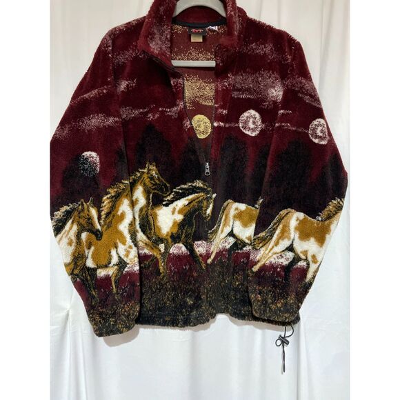Vintage Mazmania Horse Fleece Jacket Medium - Picture 11 of 16